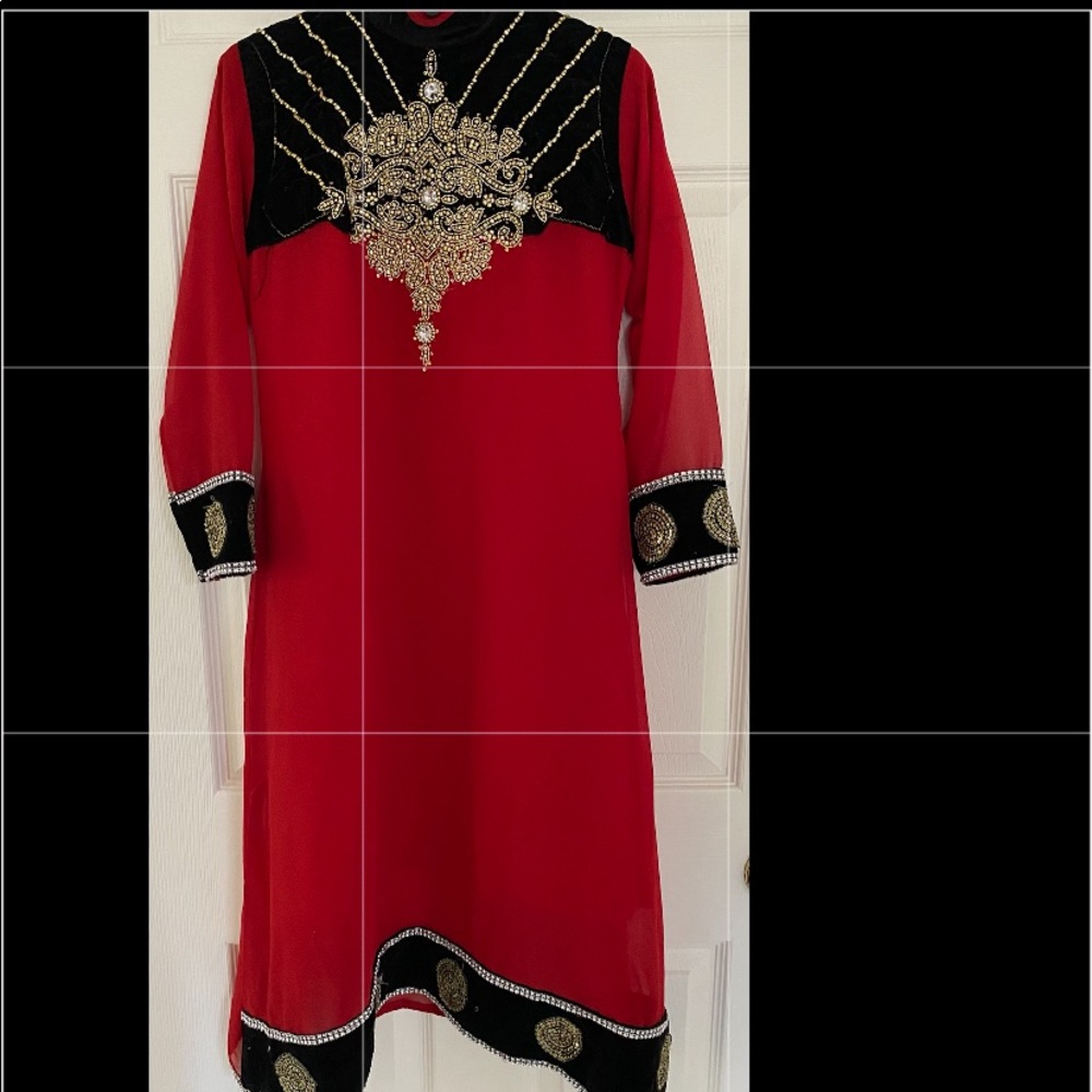 kids red shalwar kameez